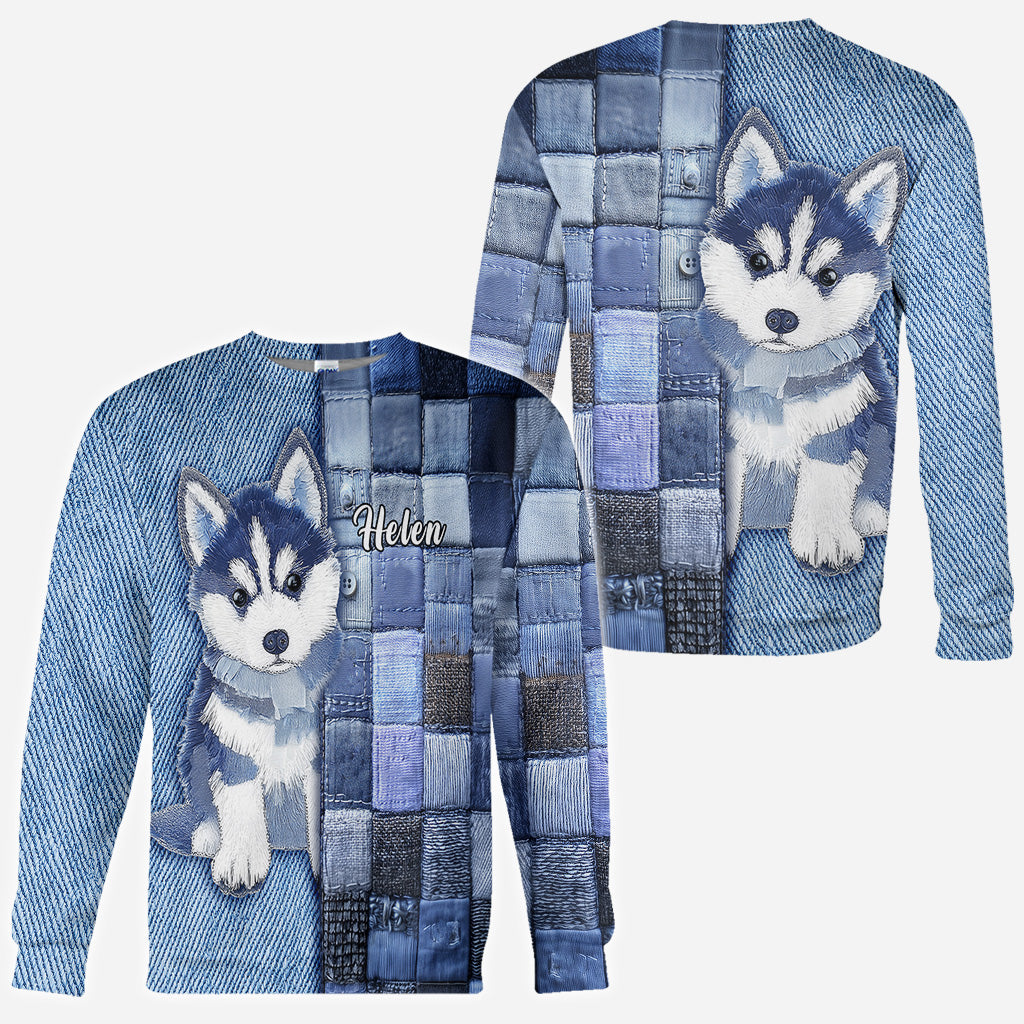 Liebe zum Siberian Husky - Personalisiertes T-Shirt mit Hundemotiv