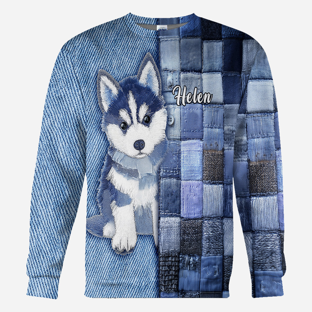 Liebe zum Siberian Husky - Personalisiertes T-Shirt mit Hundemotiv