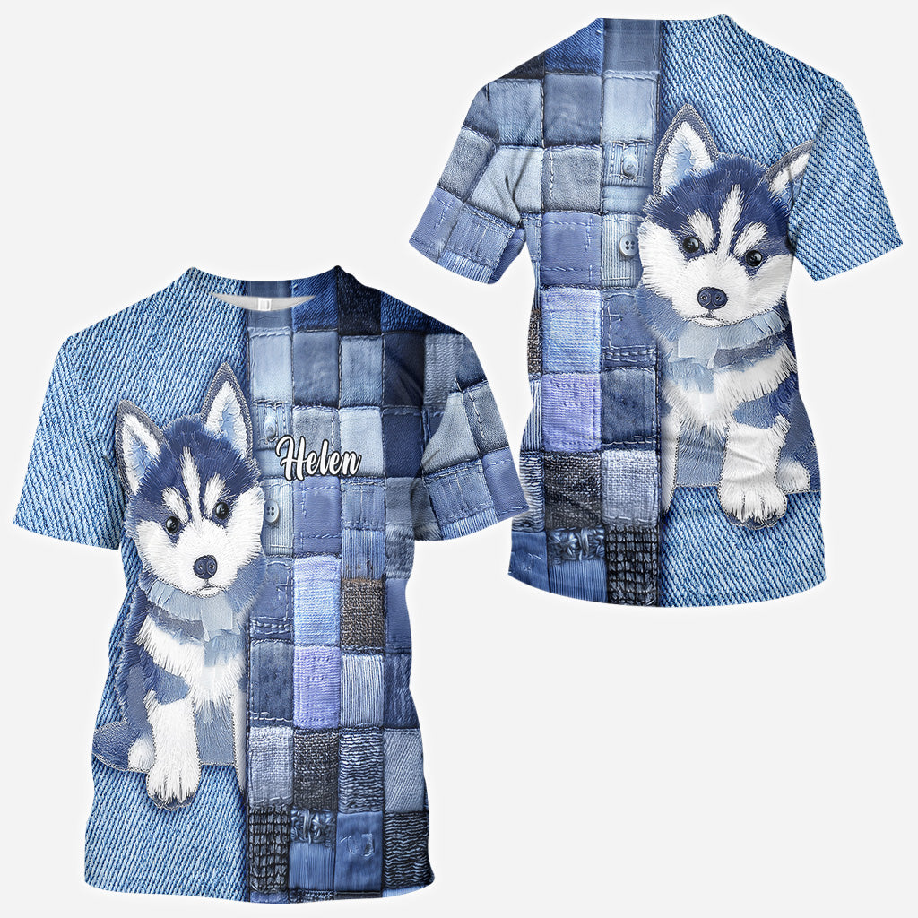 Liebe zum Siberian Husky - Personalisiertes T-Shirt mit Hundemotiv