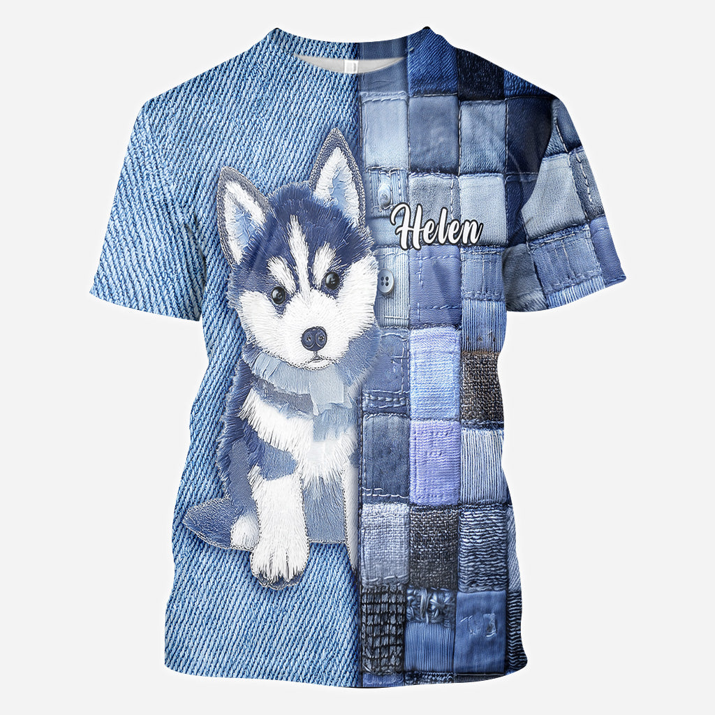 Liebe zum Siberian Husky - Personalisiertes T-Shirt mit Hundemotiv
