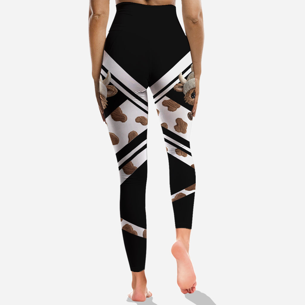 Niedliches Hochlandrind – Personalisierter Hochlandrind-Hoodie und Leggings