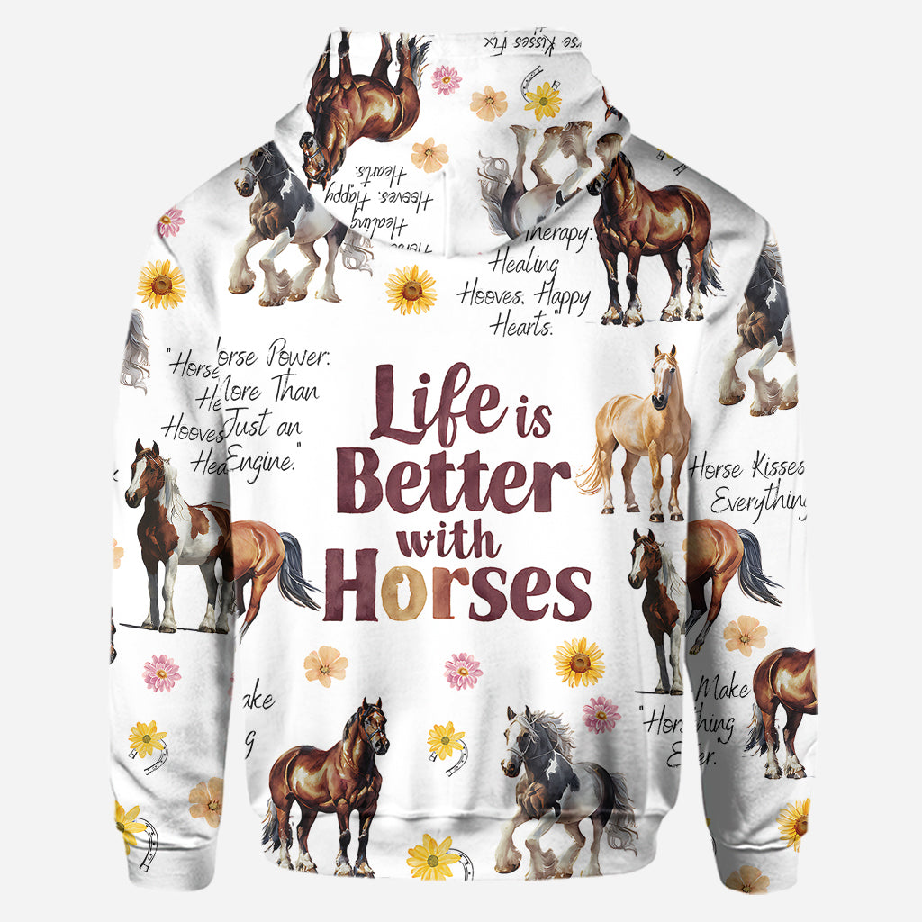 Life Is Better With Horses - Personalized Horse Hoodie and Leggings