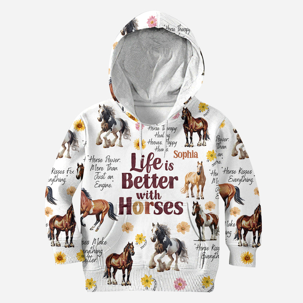 Life Is Better With Horses - Personalized Horse Hoodie and Leggings