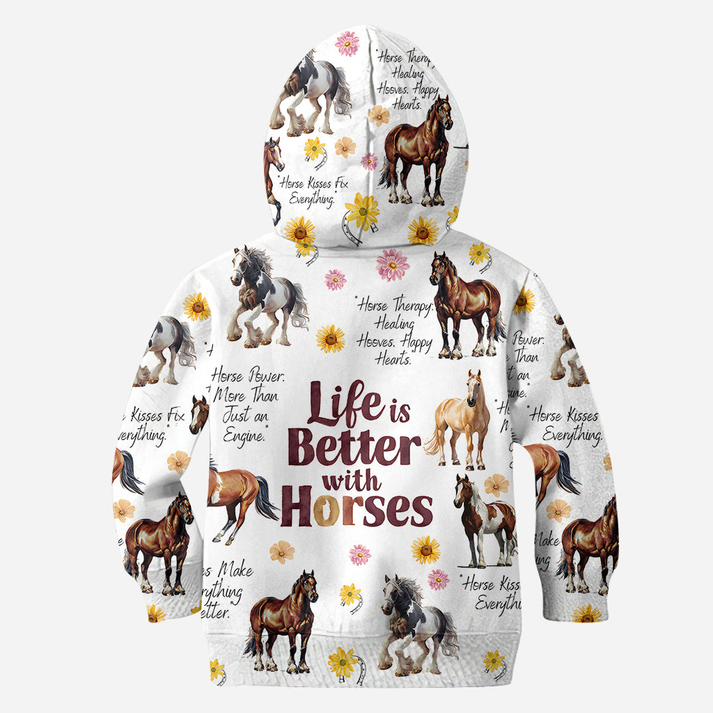 Life Is Better With Horses - Personalized Horse Hoodie and Leggings