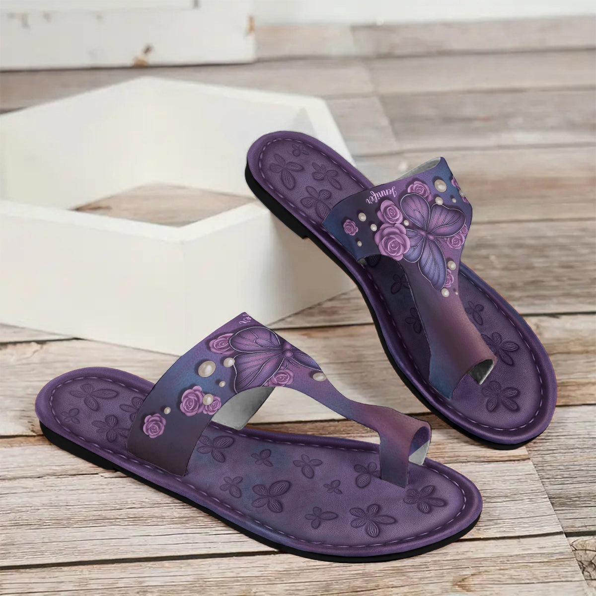 Love Butterfly – Personalisierte Schmetterlings-Sandalen mit offener Zehenpartie
