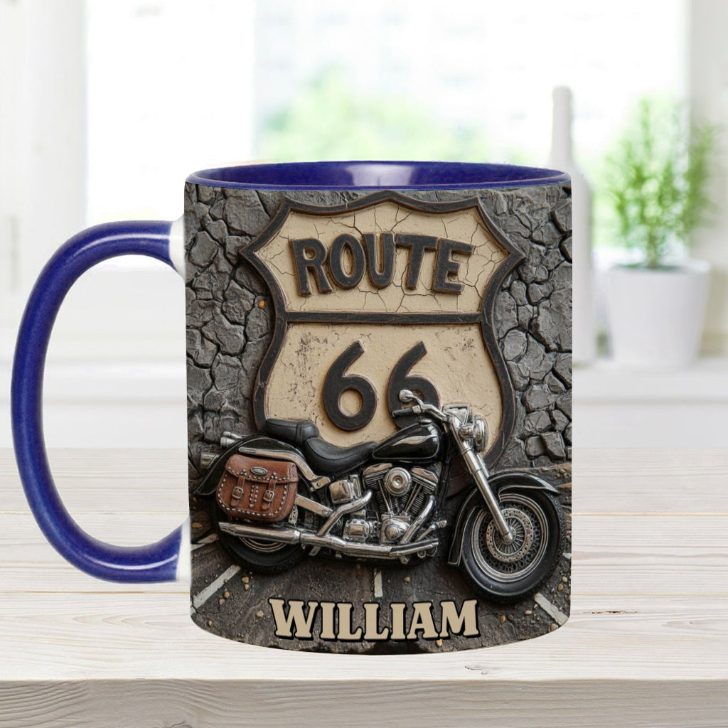 Vintage Road - Personalisierter Biker-Akzentbecher