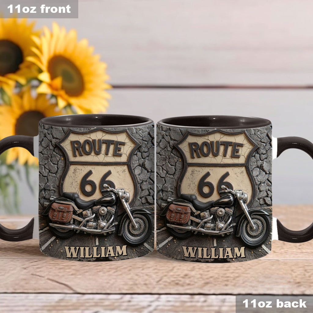 Vintage Road - Personalisierter Biker-Akzentbecher