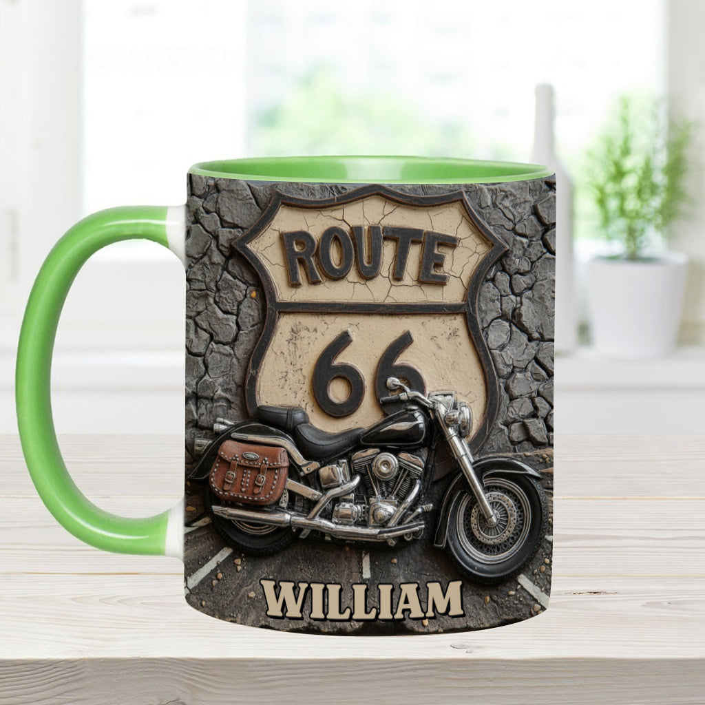 Vintage Road - Personalisierter Biker-Akzentbecher