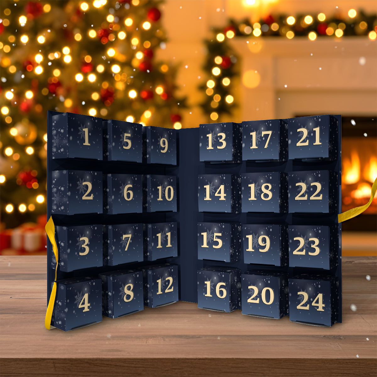 Weihnachtsfahrzeug - Personalisierter Adventskalender für Kinder zum Zusammenfalten mit Ornamenten