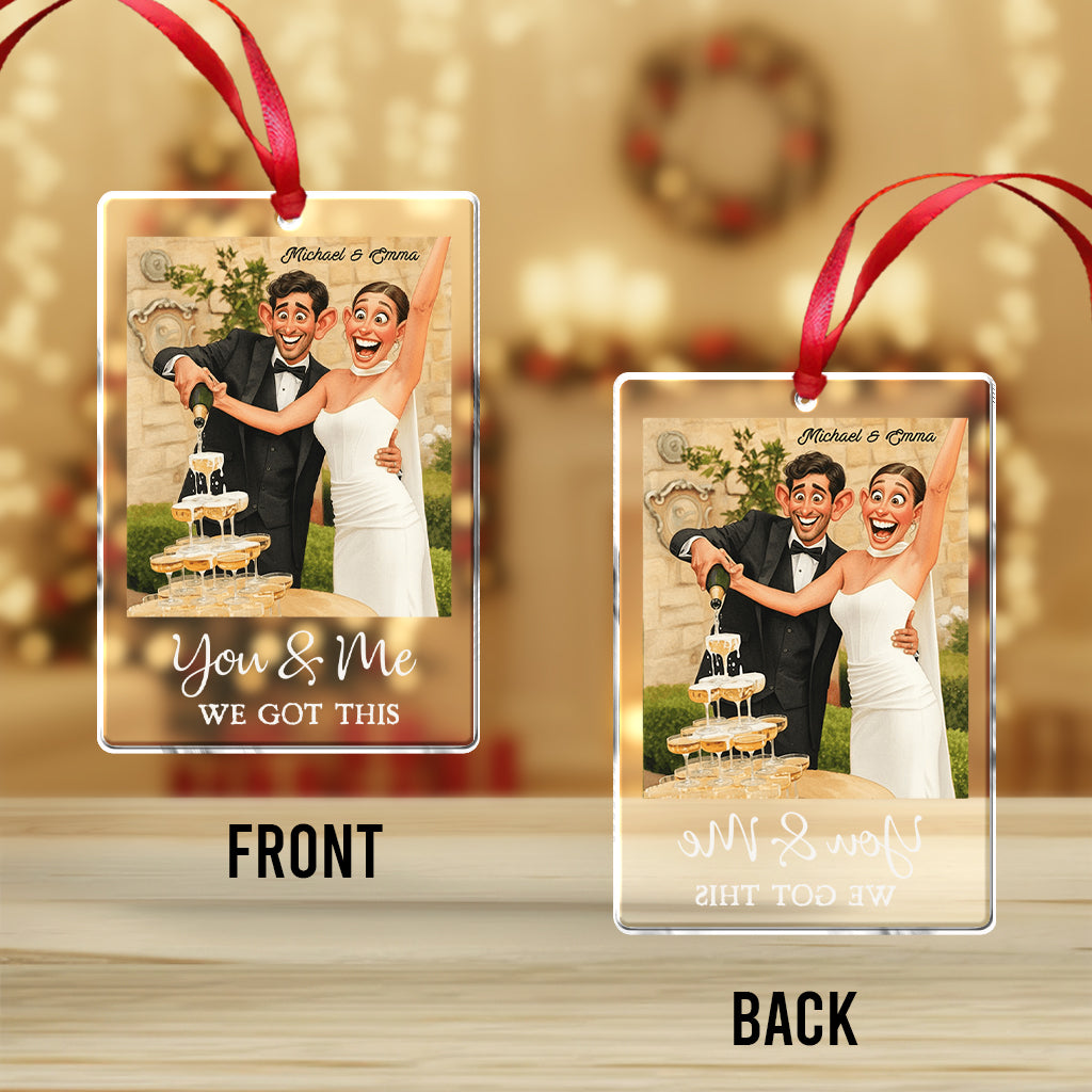 Caricature Style Art - Personalized Couple Ornament