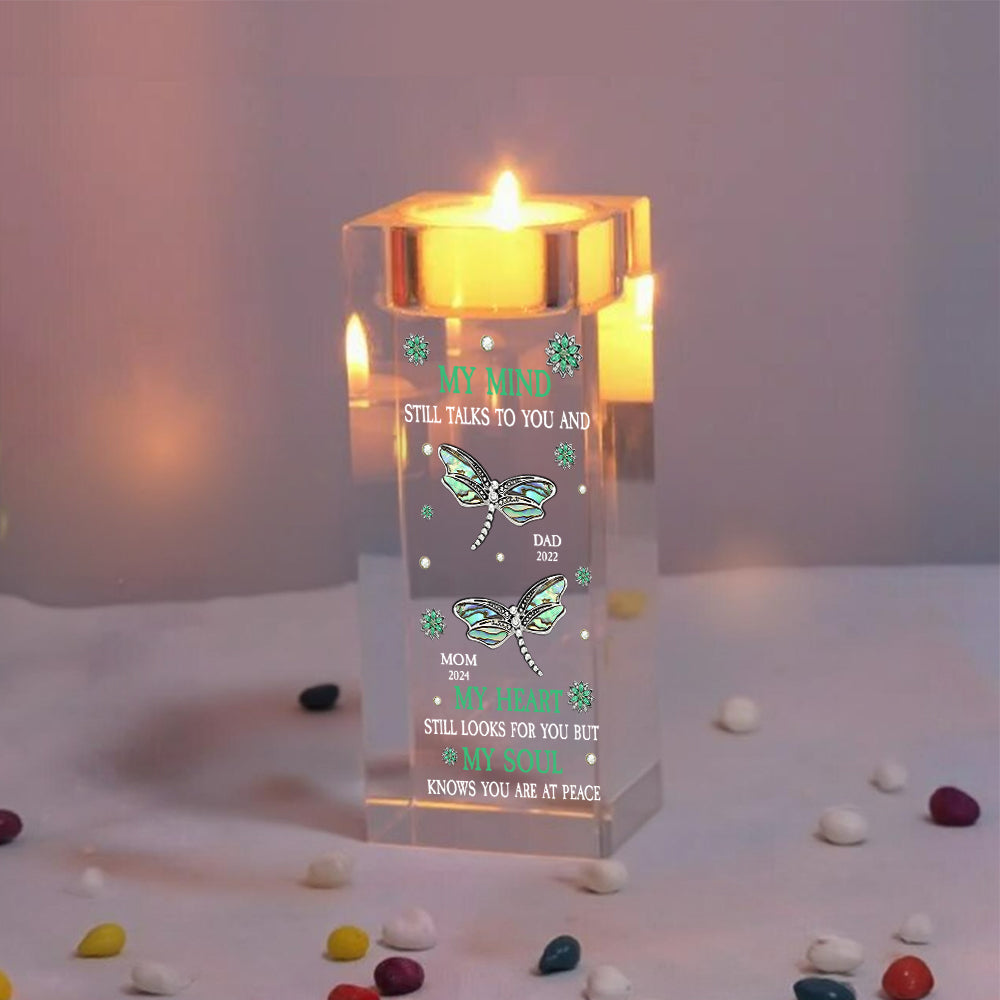 Meine Gedanken sprechen noch immer zu dir – Personalisierter Gedenkkerzenhalter aus Glas