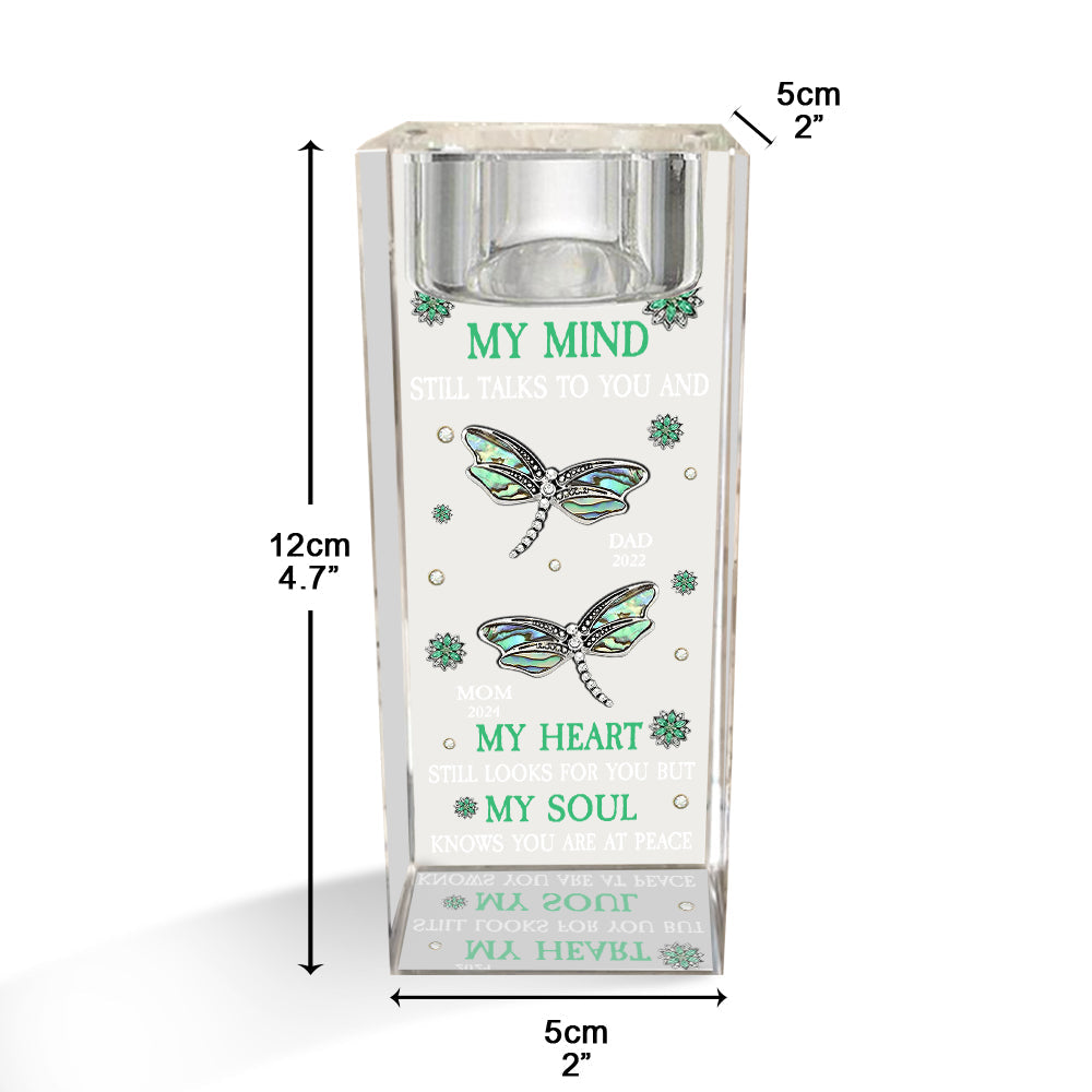 Meine Gedanken sprechen noch immer zu dir – Personalisierter Gedenkkerzenhalter aus Glas
