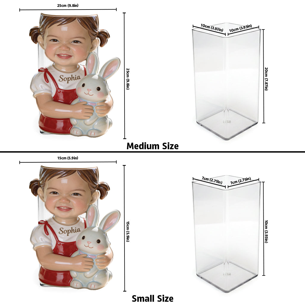 Custom Any Photo, Easter's Day - Personalized Kid Acrylic Pot & Stake