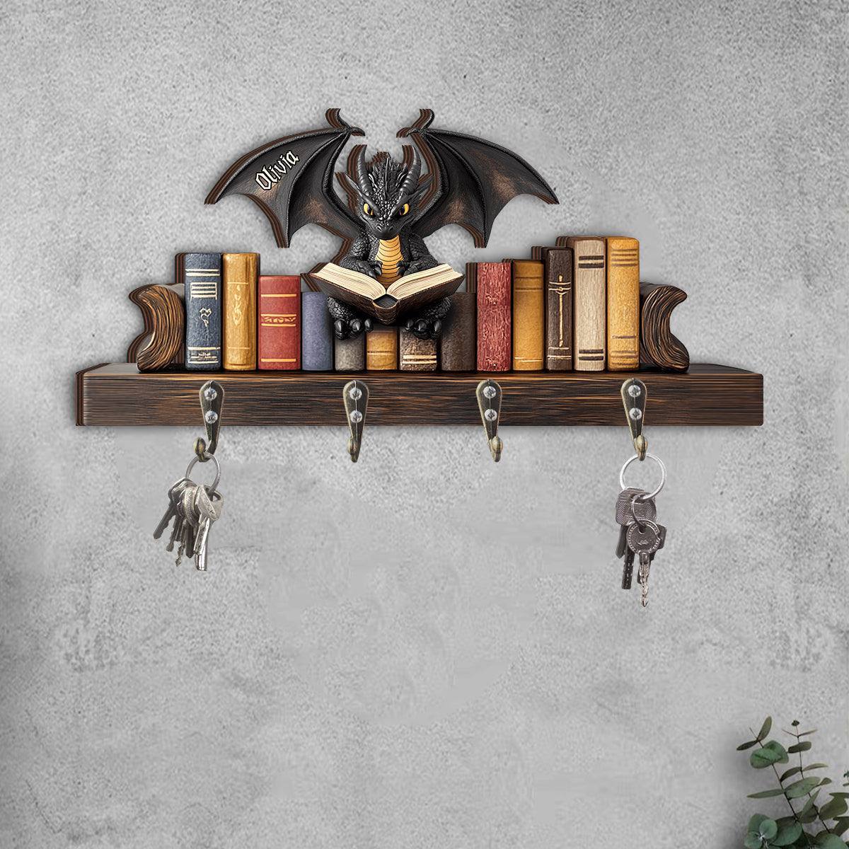 I'm A Bookdragon - Personalized Book Custom Shaped Key Rack