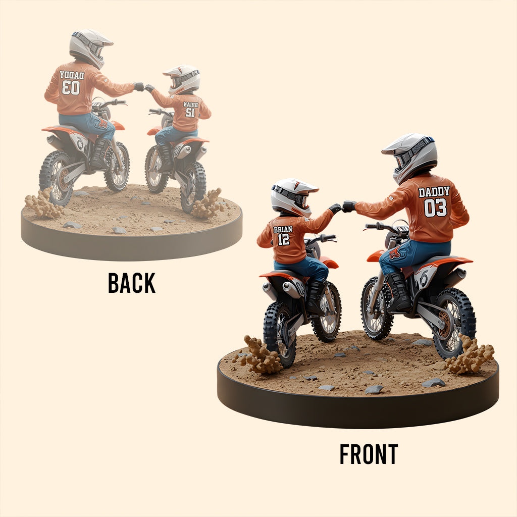 Dirt Bike Dad And Kid - Personalized Dirt Bike Custom Shaped Acrylic Plaque