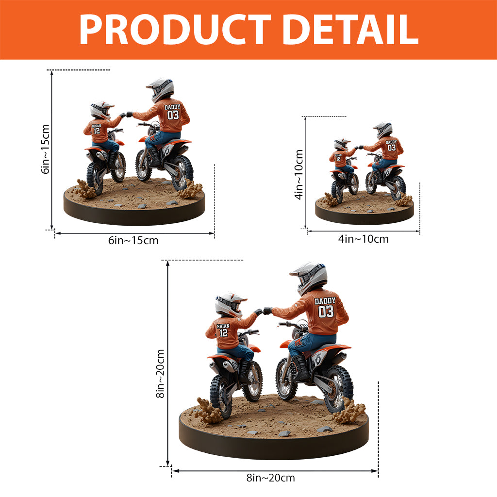 Dirt Bike Dad And Kid - Personalized Dirt Bike Custom Shaped Acrylic Plaque