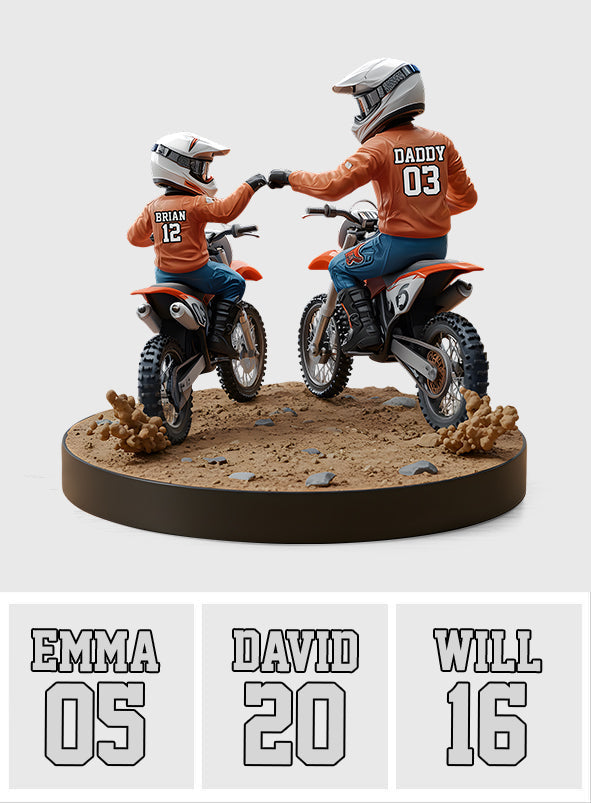 Dirt Bike Dad And Kid - Personalized Dirt Bike Custom Shaped Acrylic Plaque