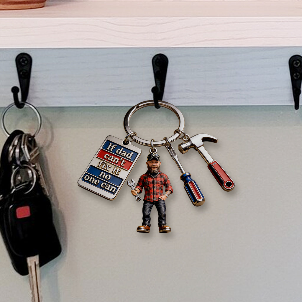 Custom Any Photo - Personalized Father Keychain With Charms