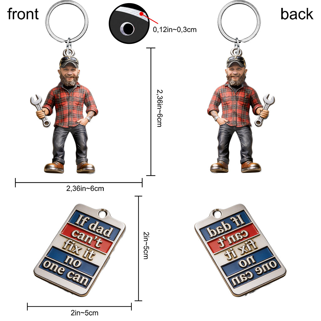 Custom Any Photo - Personalized Father Keychain With Charms