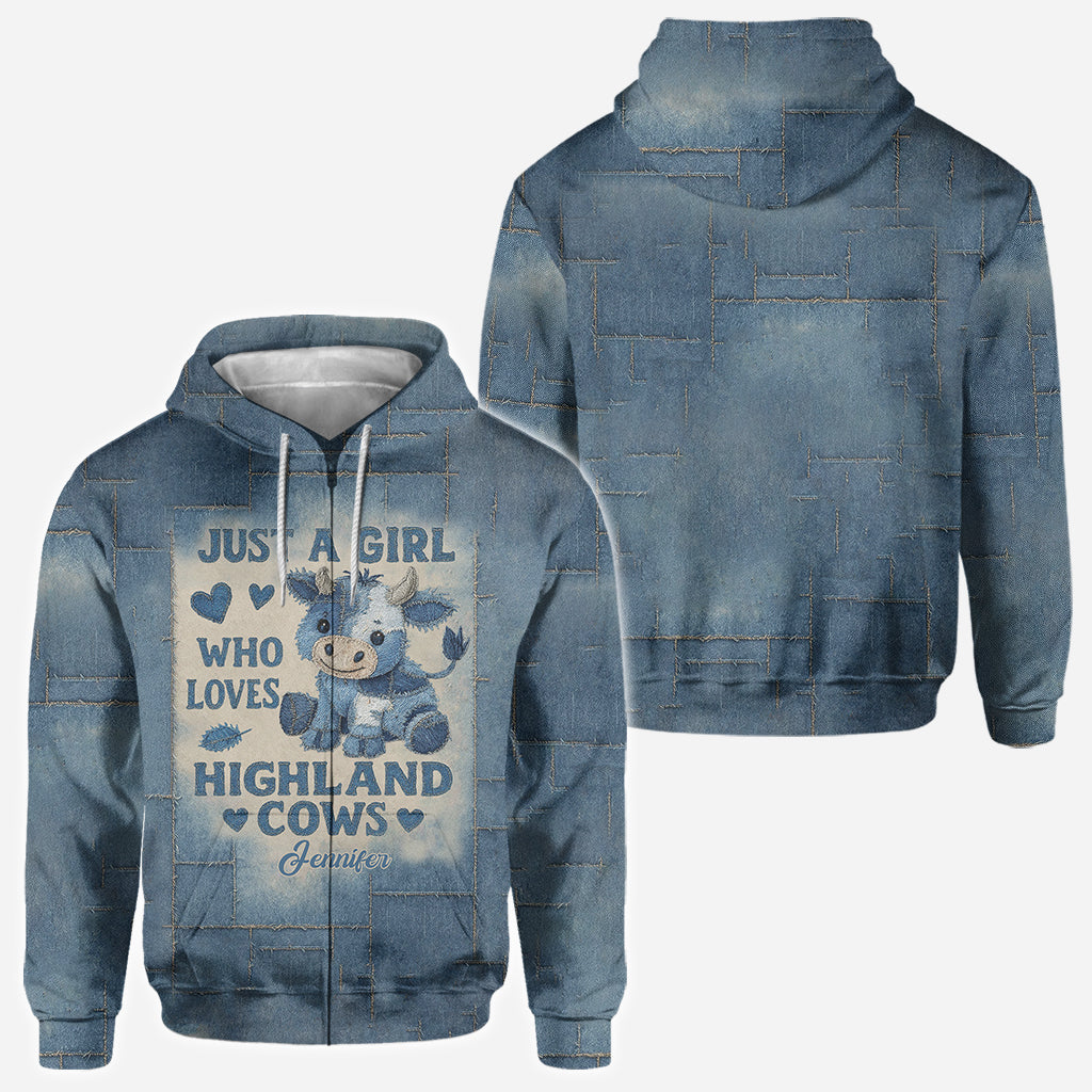 Just A Girl Who Loves Highland Cows - Personalized Highland Cow All Over Shirt