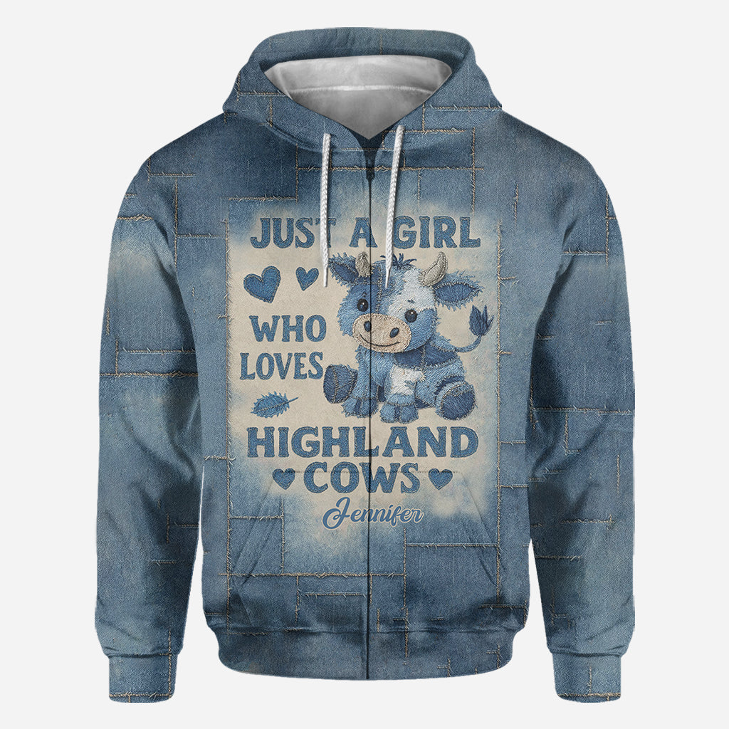Just A Girl Who Loves Highland Cows - Personalized Highland Cow All Over Shirt
