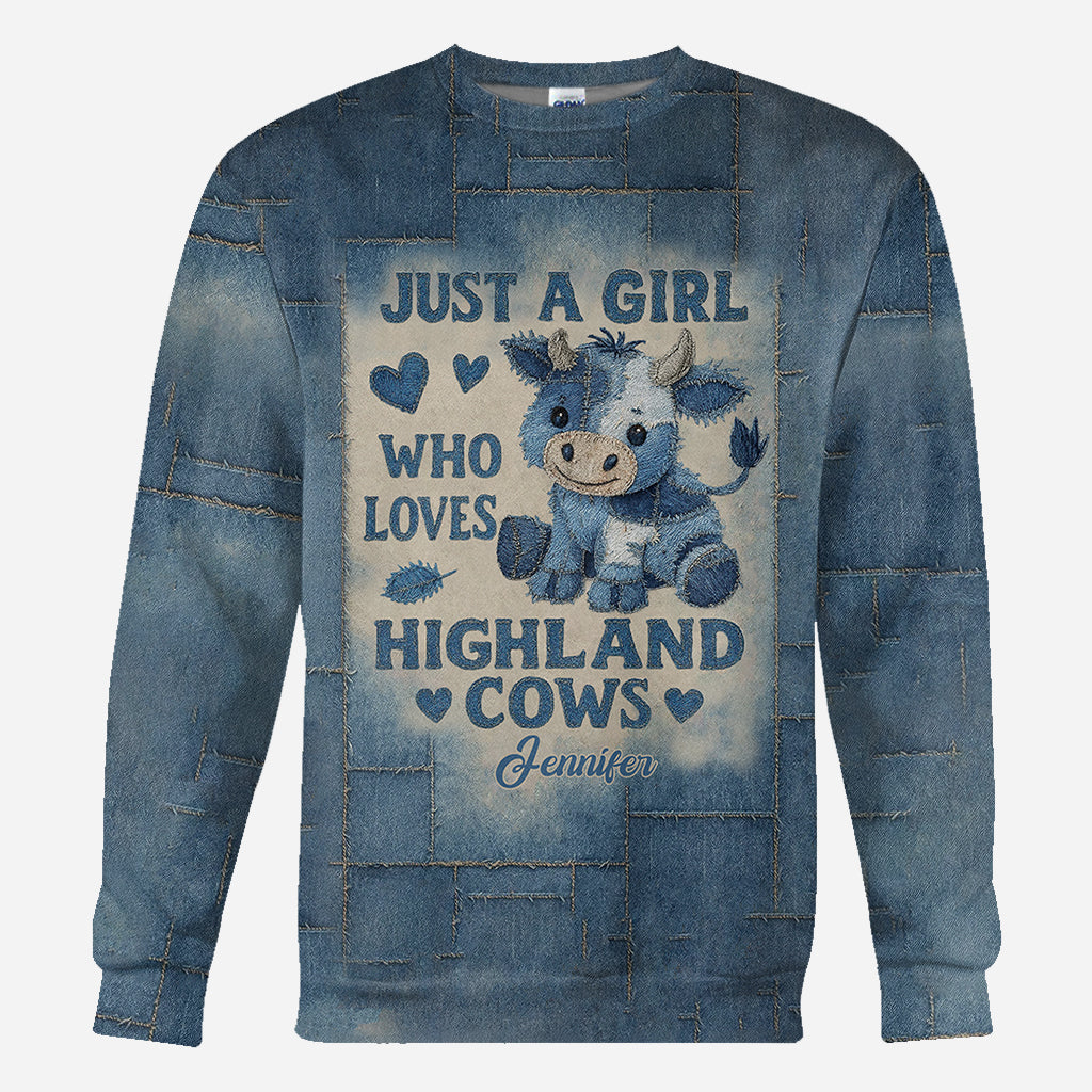 Just A Girl Who Loves Highland Cows - Personalized Highland Cow All Over Shirt