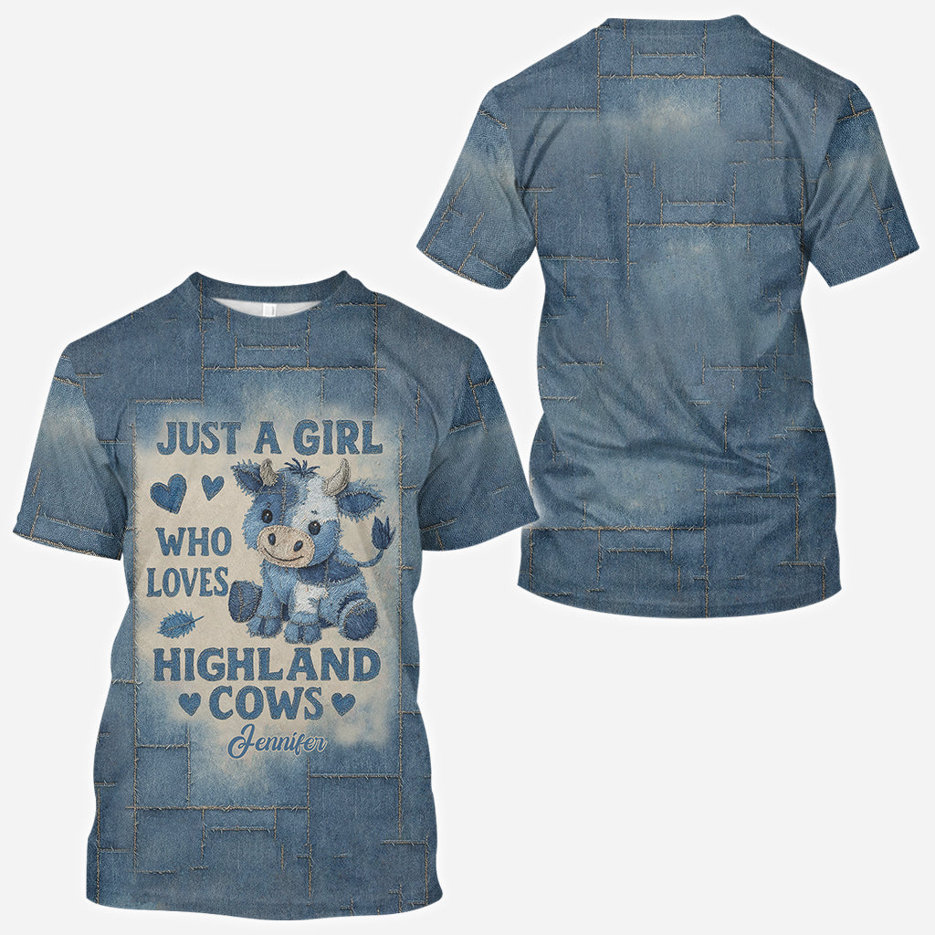Just A Girl Who Loves Highland Cows - Personalized Highland Cow All Over Shirt