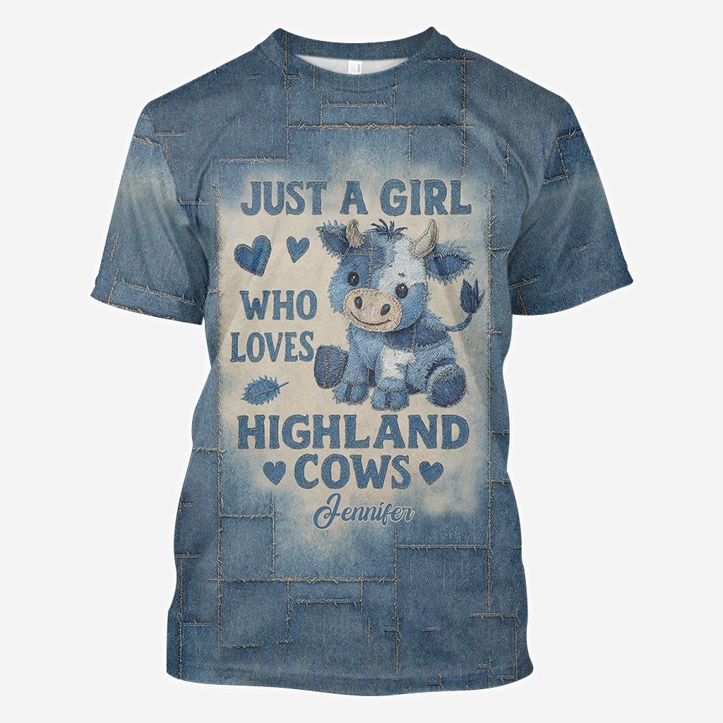 Just A Girl Who Loves Highland Cows - Personalized Highland Cow All Over Shirt