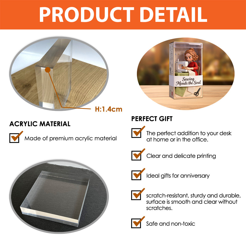 Any Hobby - Sewing, Knitting, Crochet,.... - Personalized Sewing Custom Shaped Acrylic Plaque