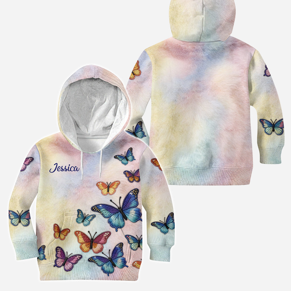 Bunte Schmetterlinge – Personalisierter Schmetterlings-Hoodie und Leggings