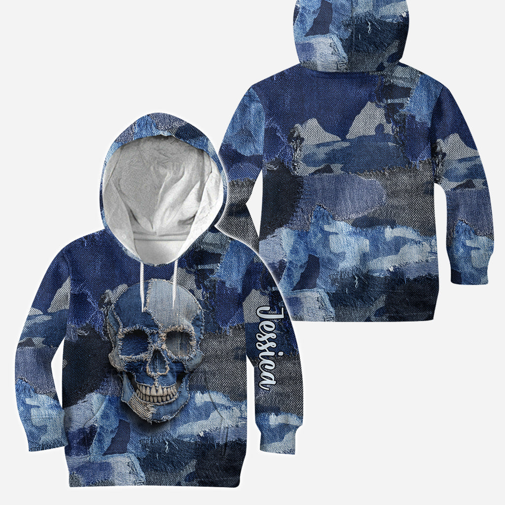 Denim Skull - Personalized Skull Hoodie and Leggings