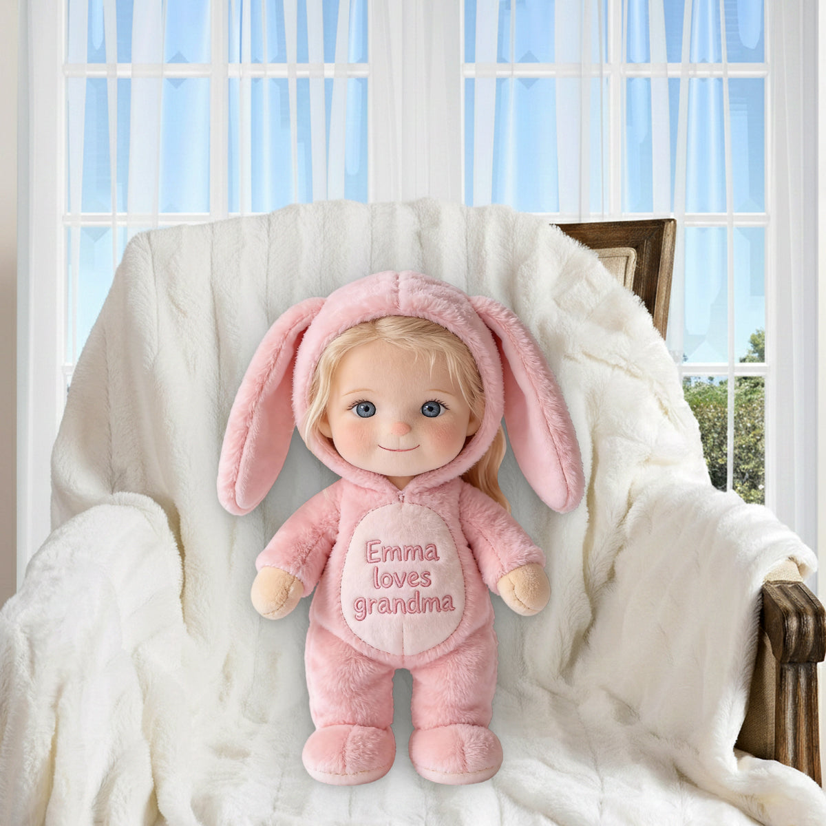 Jedes Foto-Geschenk für Oma und Mama – Personalisiertes Premium-Kunstfellkissen für Oma
