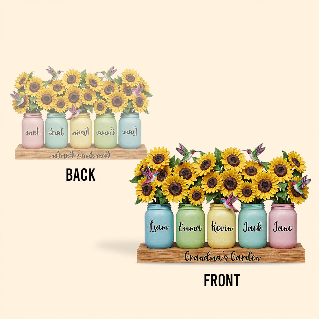 Omas Garten – Personalisierte, individuell geformte Acrylplakette für Oma