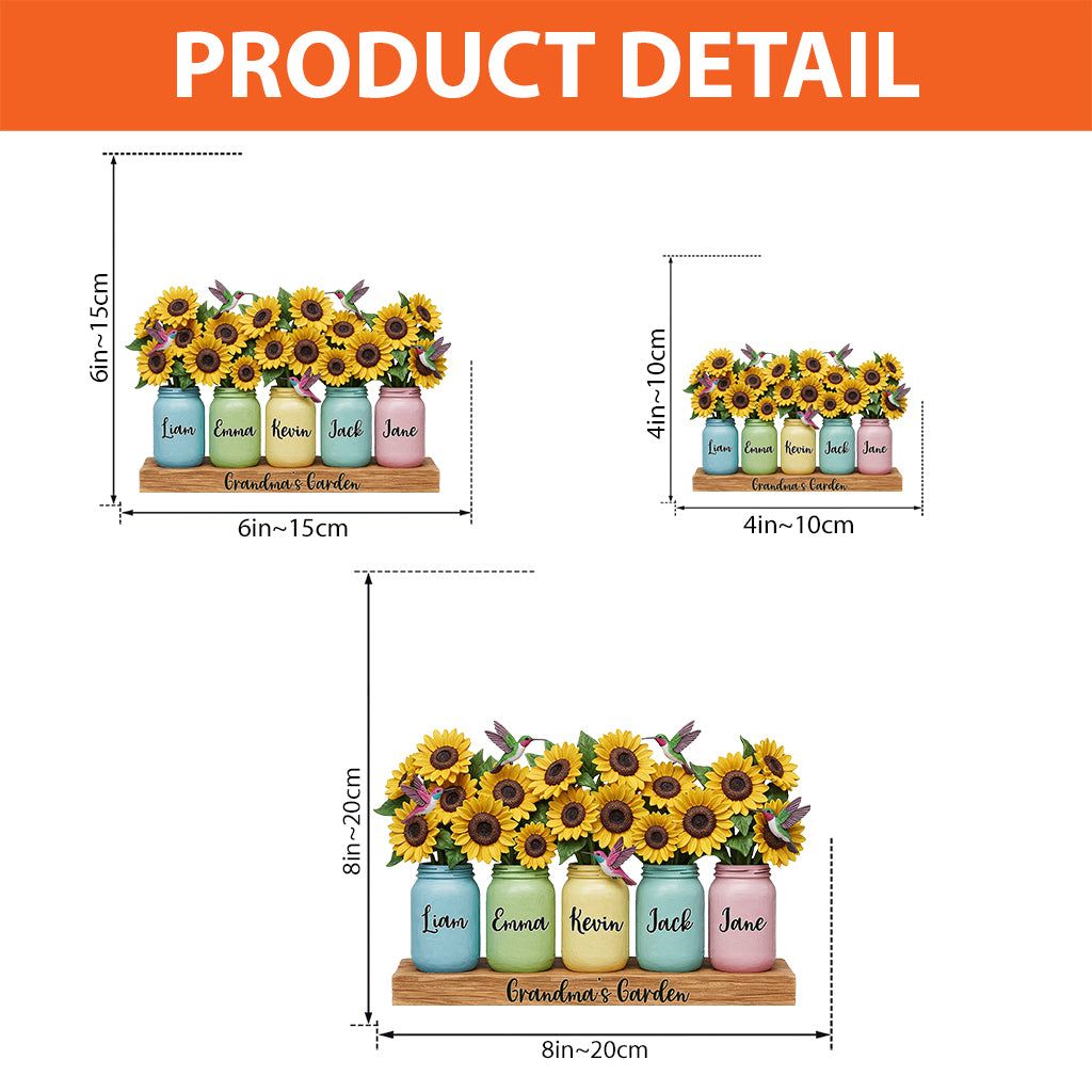 Omas Garten – Personalisierte, individuell geformte Acrylplakette für Oma