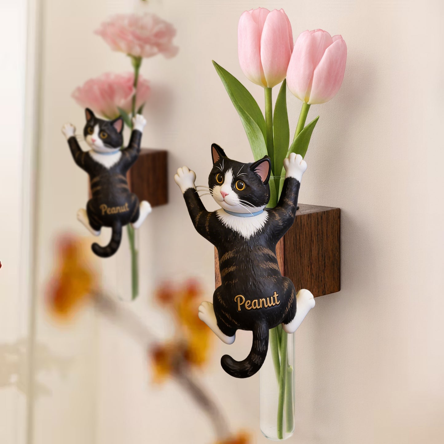 Custom Any Pet Photo - Personalized Cat Magnetic Flower Vase