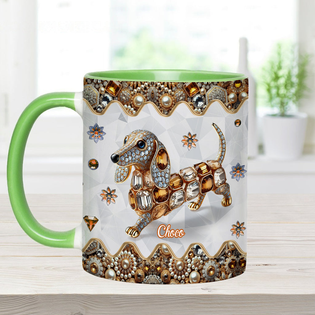 Love Dachshund - Personalized Dog Accent Mug