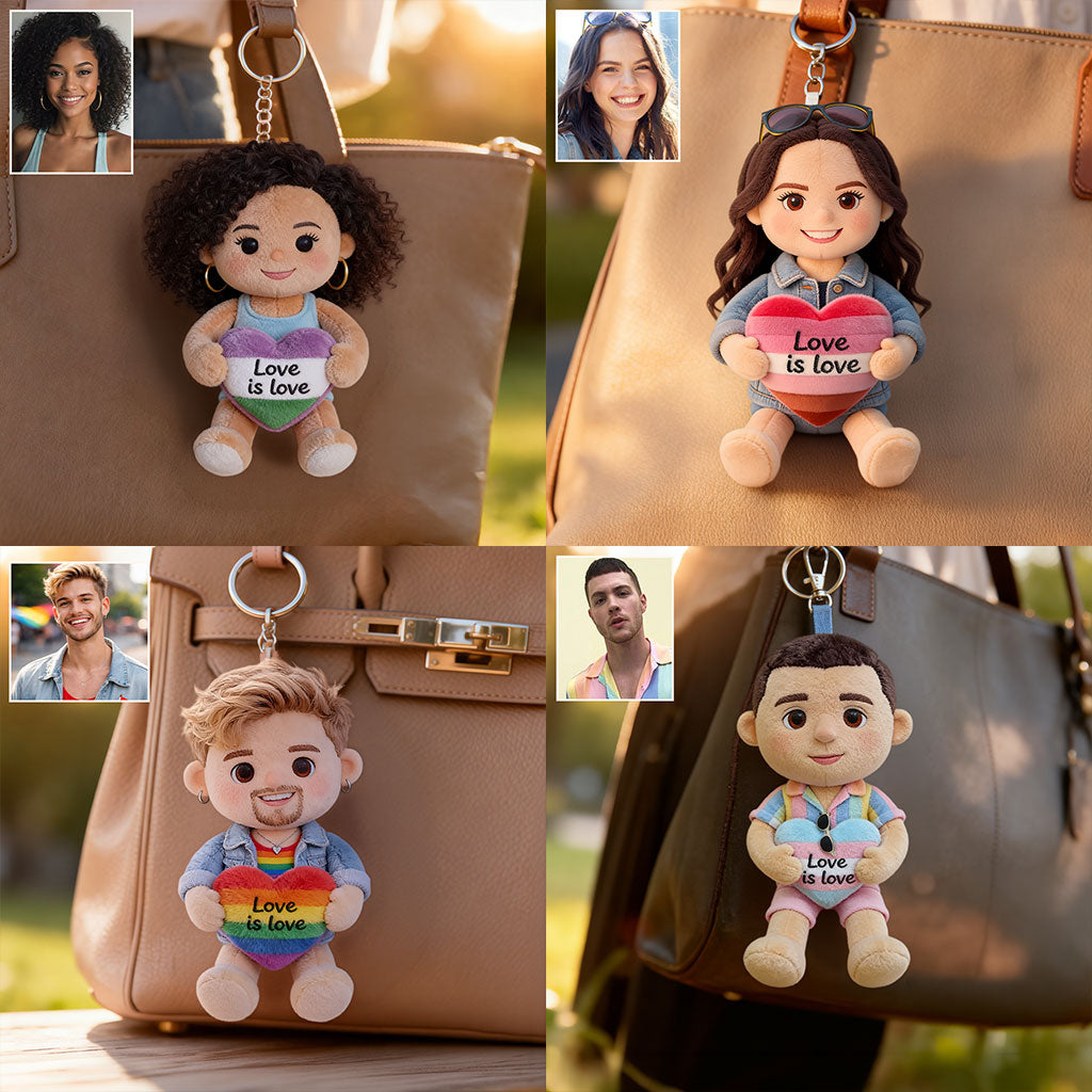 Liebe ist Liebe - Personalisierter LGBT Unterstützungs-Plüsch-Schlüsselanhänger
