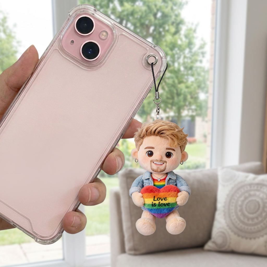 Liebe ist Liebe - Personalisierter LGBT Unterstützungs-Plüsch-Schlüsselanhänger