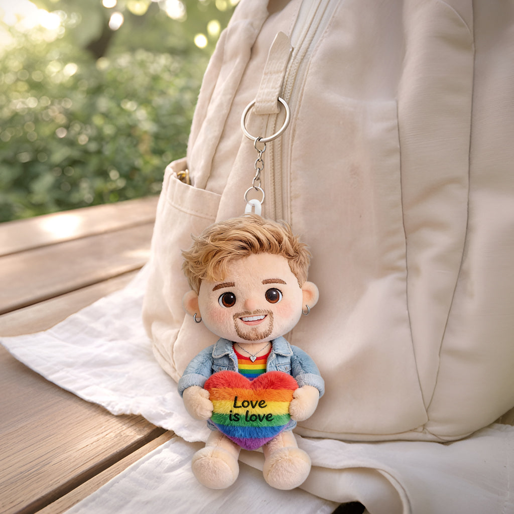 Liebe ist Liebe - Personalisierter LGBT Unterstützungs-Plüsch-Schlüsselanhänger