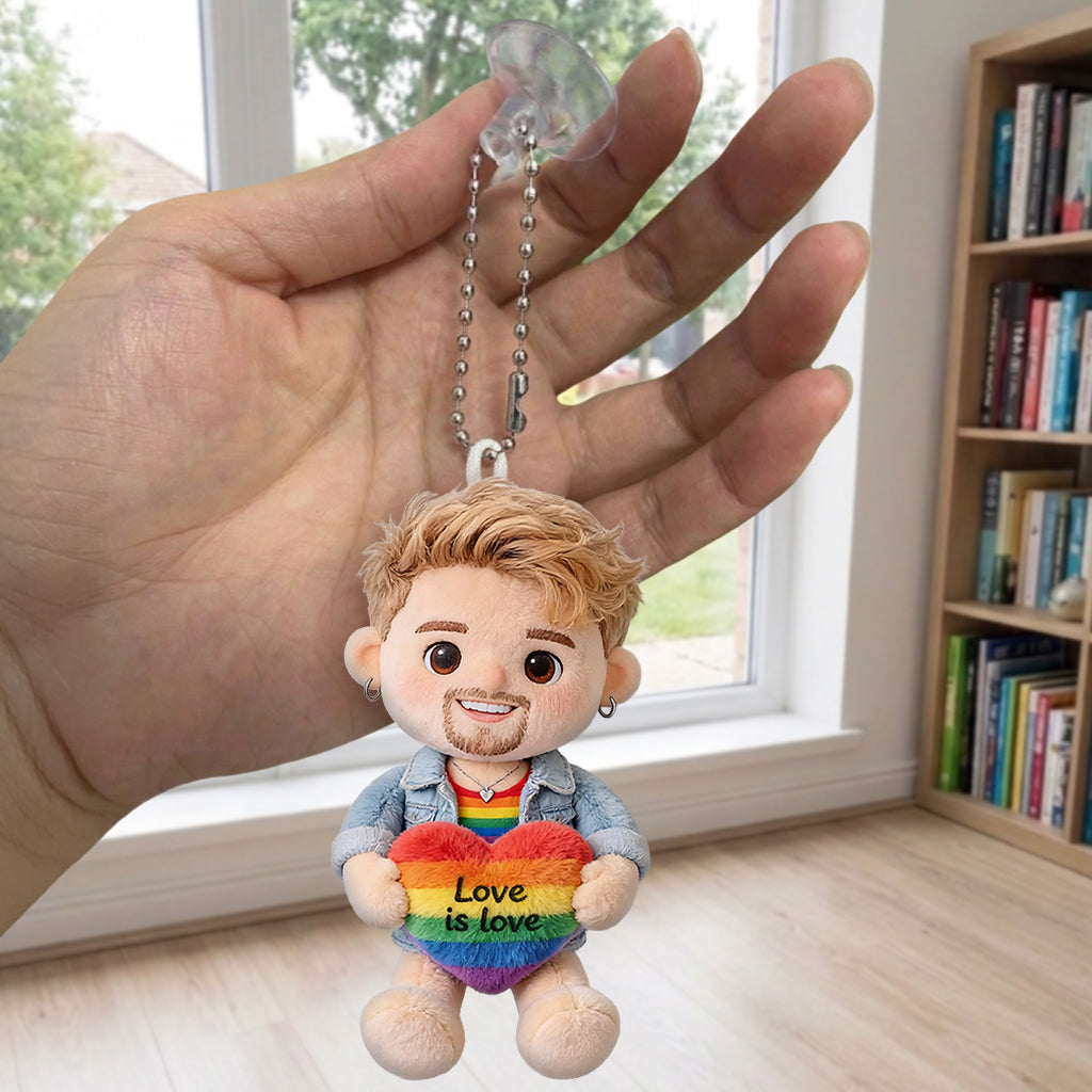 Liebe ist Liebe - Personalisierter LGBT Unterstützungs-Plüsch-Schlüsselanhänger