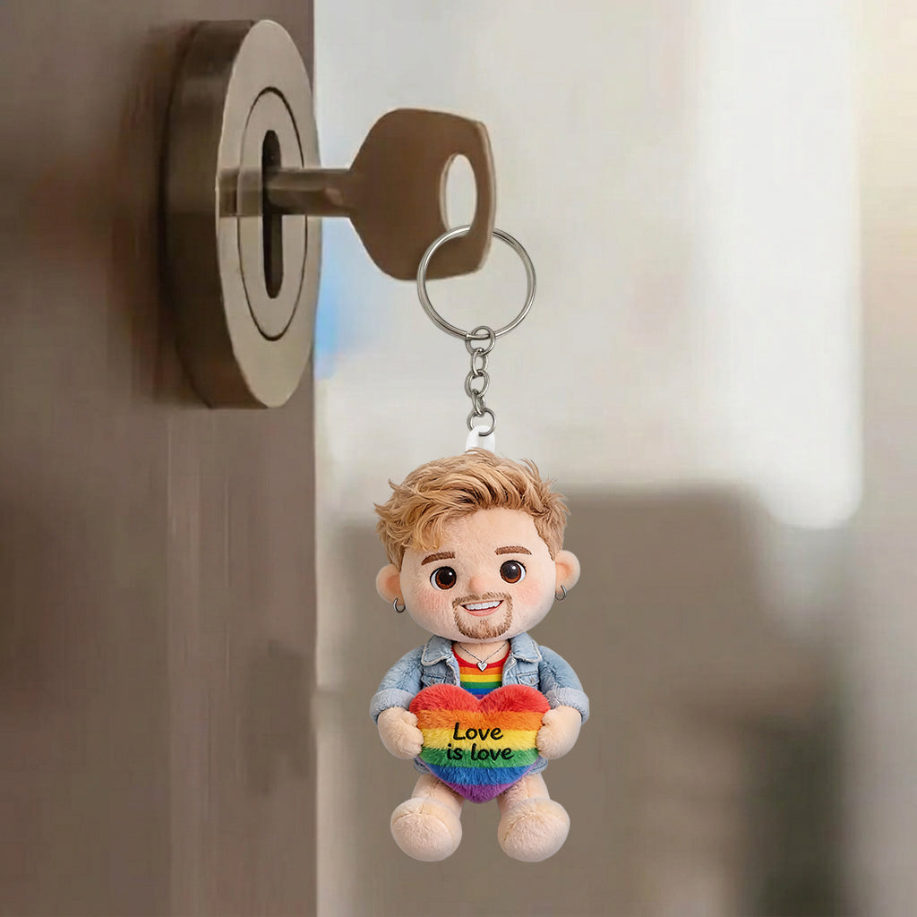 Liebe ist Liebe - Personalisierter LGBT Unterstützungs-Plüsch-Schlüsselanhänger