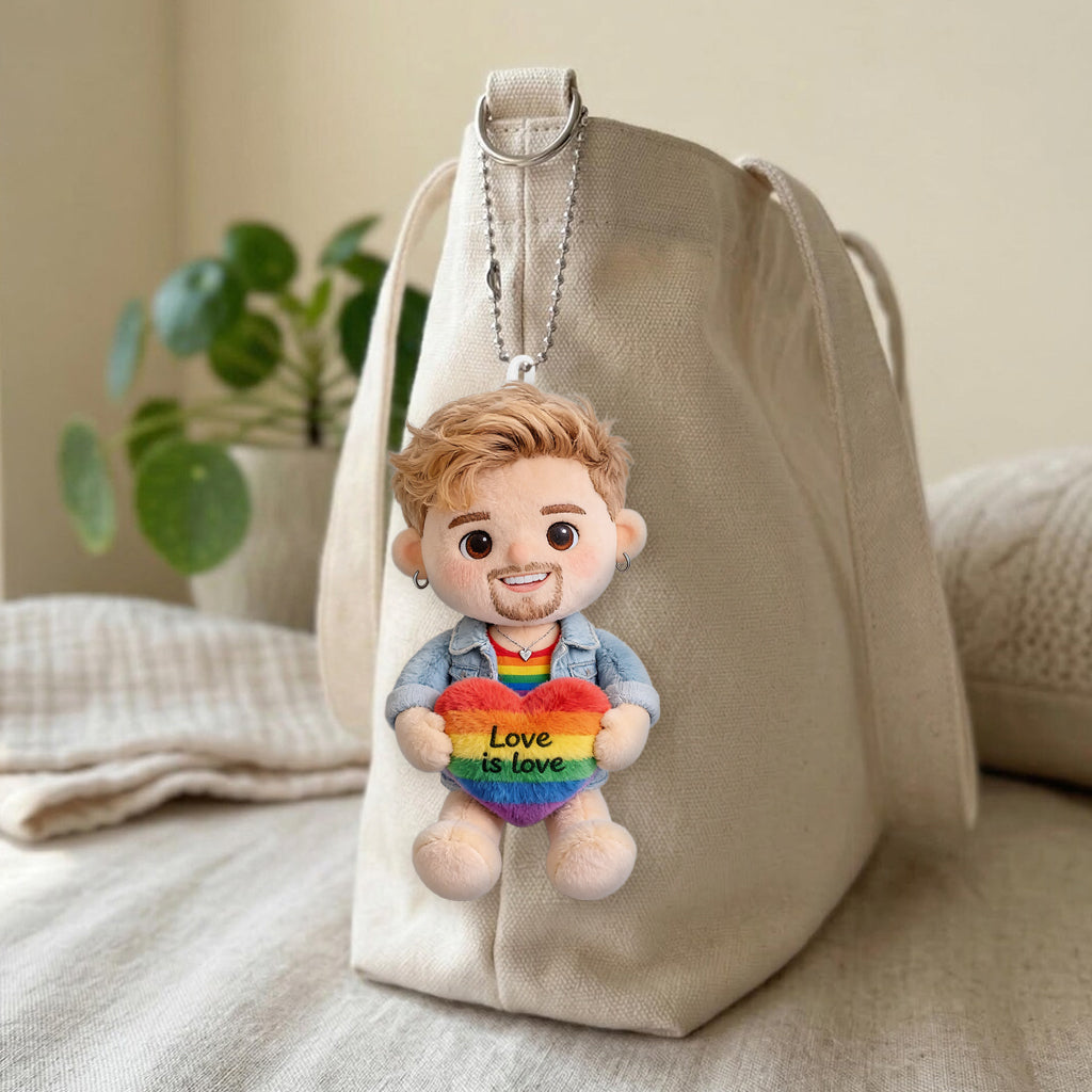Liebe ist Liebe - Personalisierter LGBT Unterstützungs-Plüsch-Schlüsselanhänger