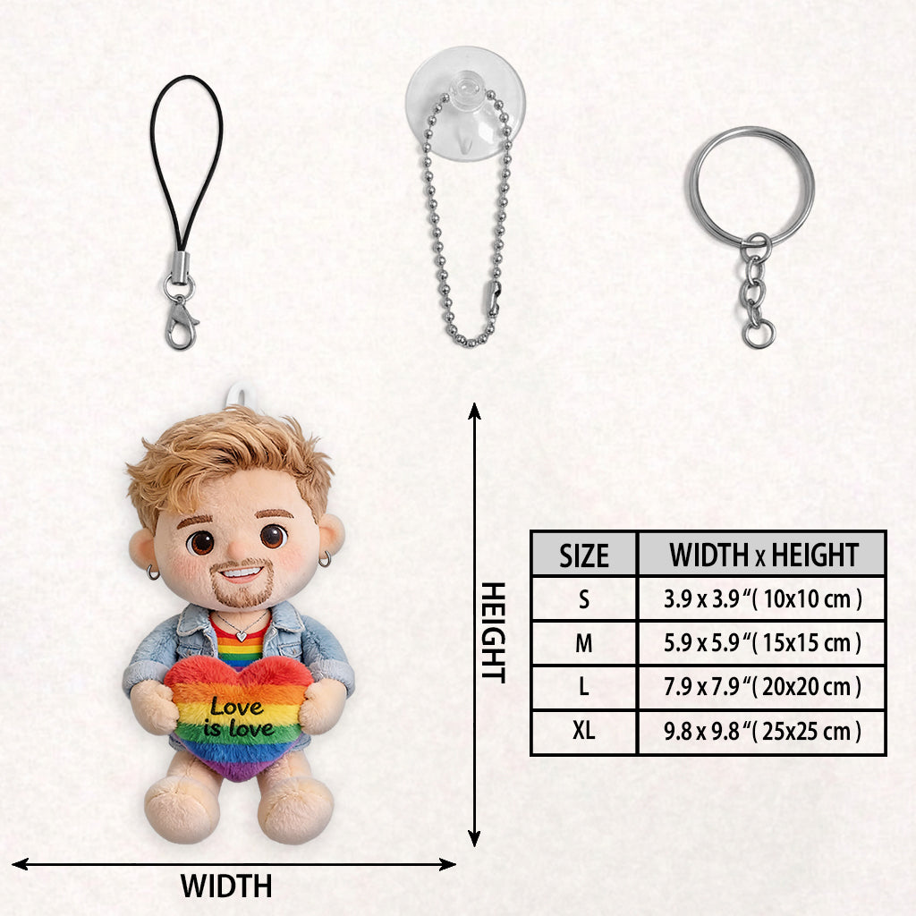 Liebe ist Liebe - Personalisierter LGBT Unterstützungs-Plüsch-Schlüsselanhänger