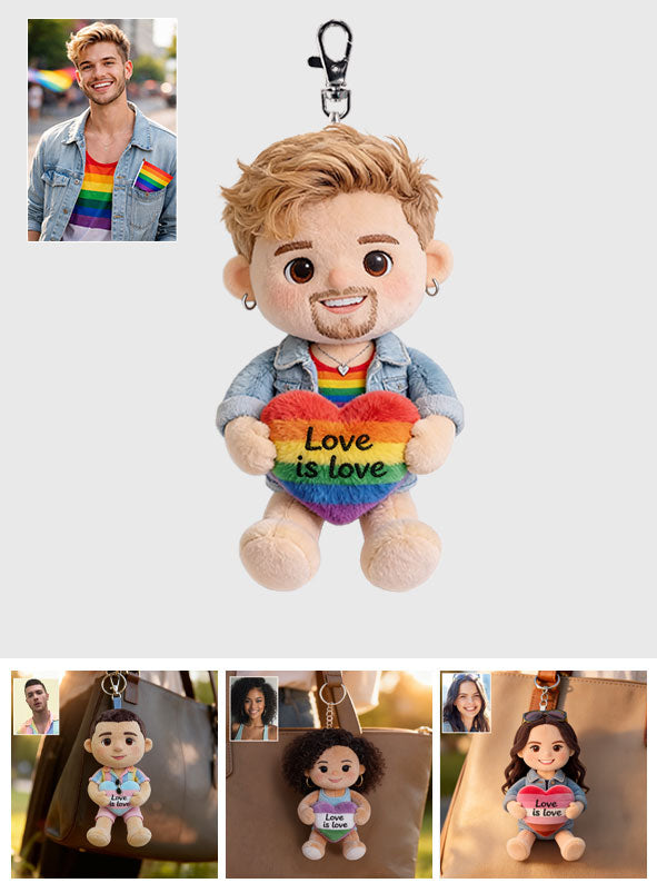 Liebe ist Liebe - Personalisierter LGBT Unterstützungs-Plüsch-Schlüsselanhänger