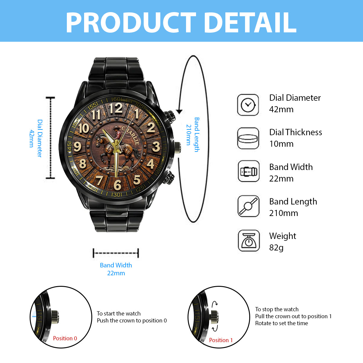 Cool Cowboy - Personalized Western Outfit Hand Watch