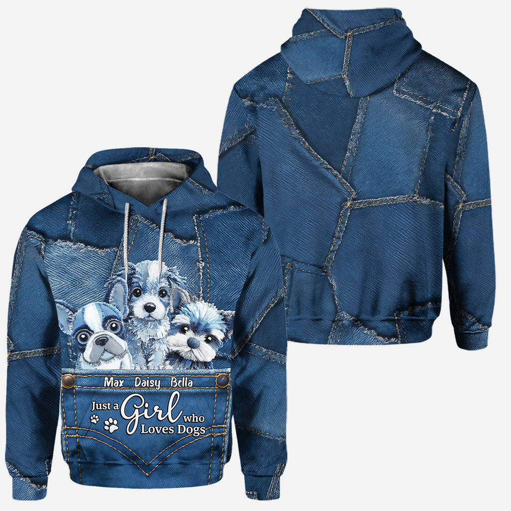 Einfach ein Mädchen, das Hunde liebt – personalisierter Hunde-Hoodie und Leggings