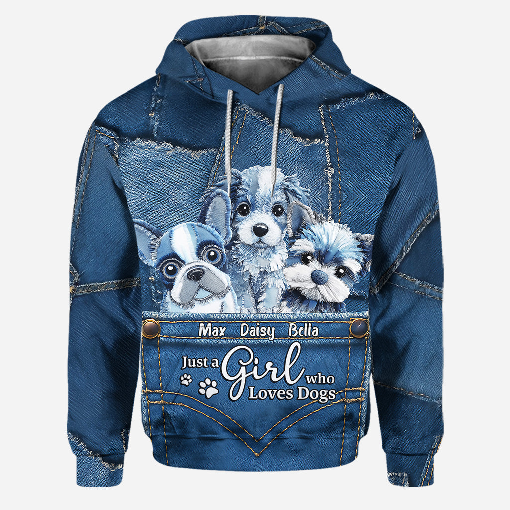 Einfach ein Mädchen, das Hunde liebt – personalisierter Hunde-Hoodie und Leggings