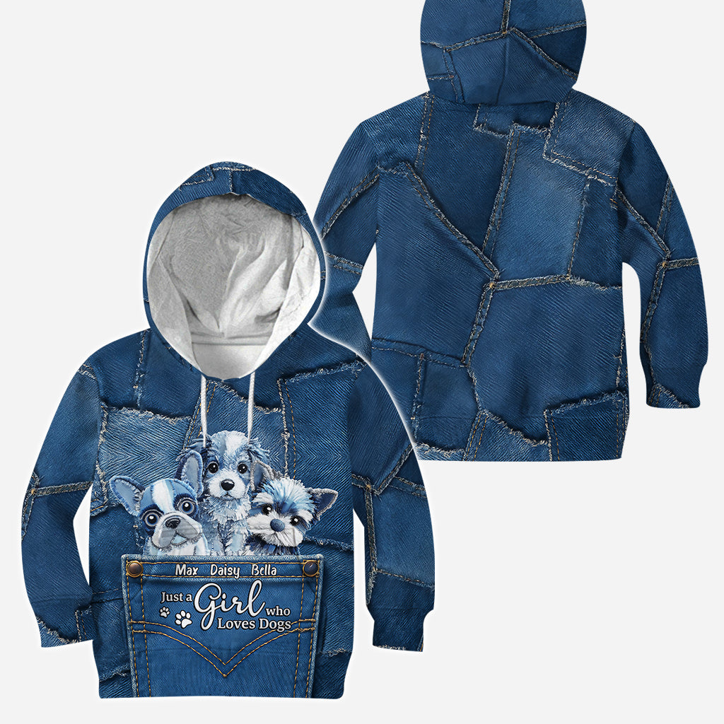 Einfach ein Mädchen, das Hunde liebt – personalisierter Hunde-Hoodie und Leggings