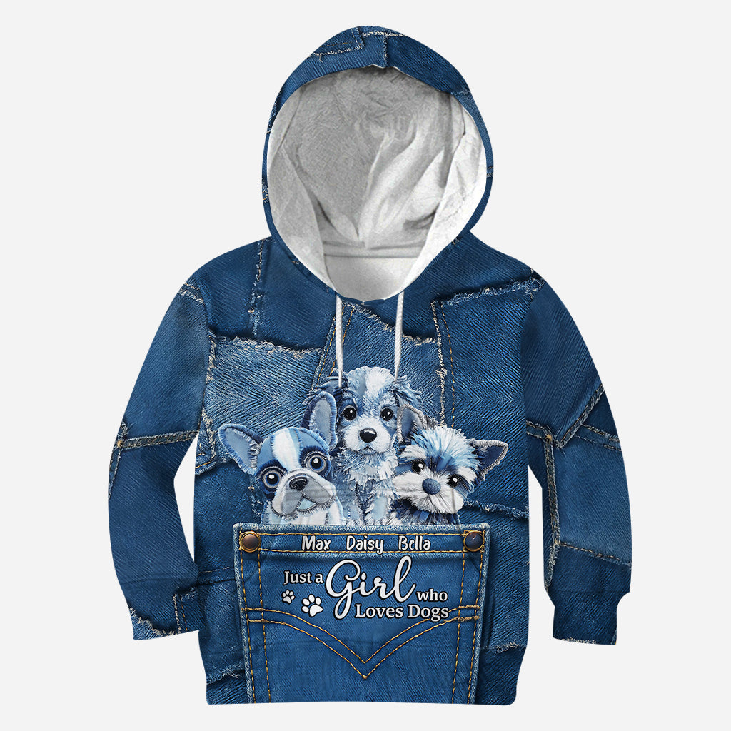 Einfach ein Mädchen, das Hunde liebt – personalisierter Hunde-Hoodie und Leggings