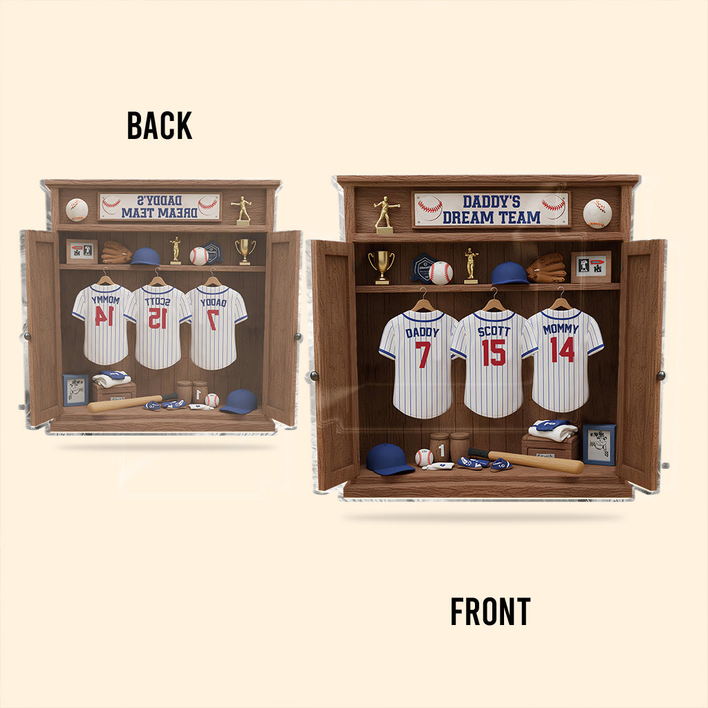 Traumhaftes Baseball-Team-Geschenk für Papa, Opa – personalisierte Acrylplakette in individueller Form für Väter